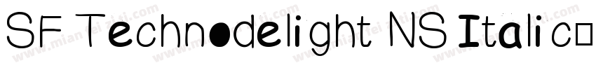 SF Technodelight NS Italic字体转换